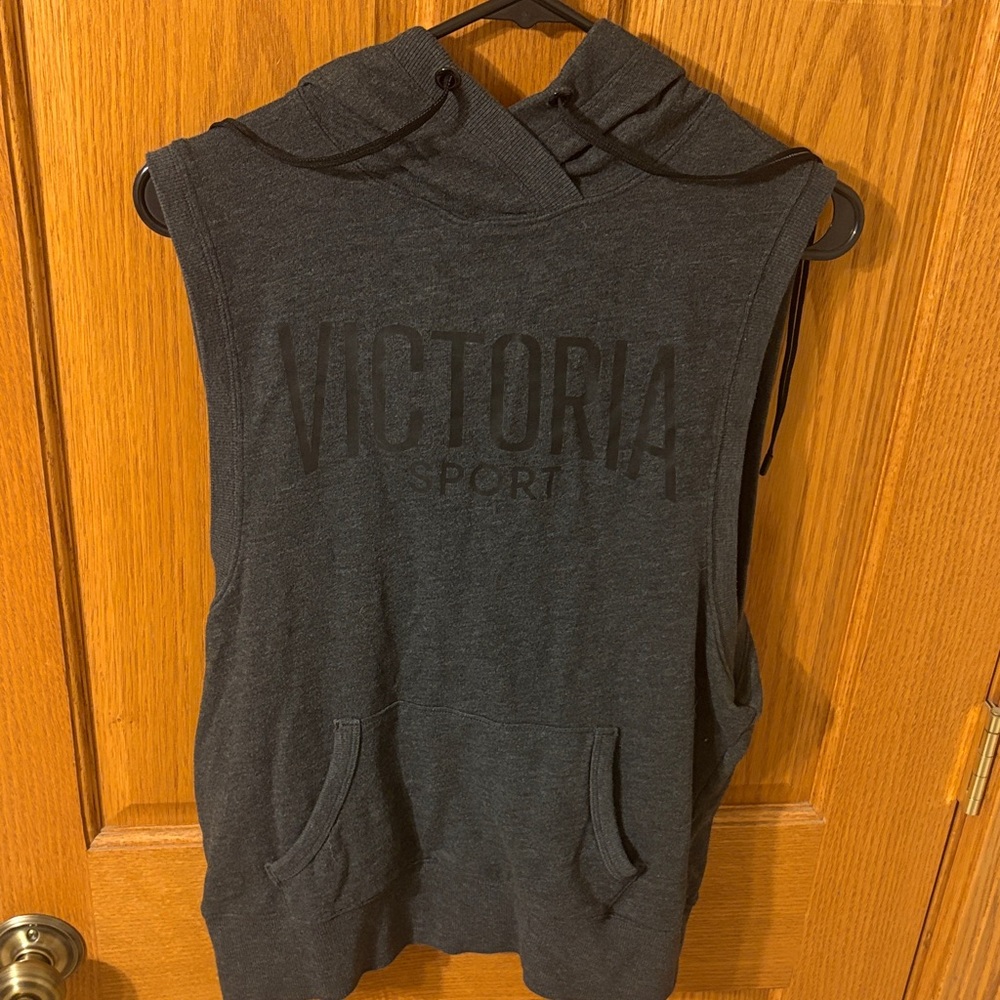 Victoria’s Secret Black Sleeveless Hoodie